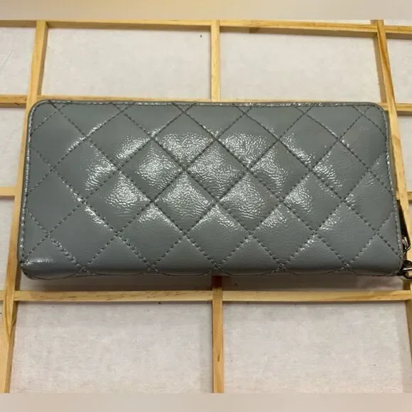 MICHAEL KORS women’s dusty blue jet set travel large continental clutch wallet - Picture 2 of 3